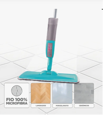 Mop Spray Noviça Fit Microfibra Base Lavável e Reservatório