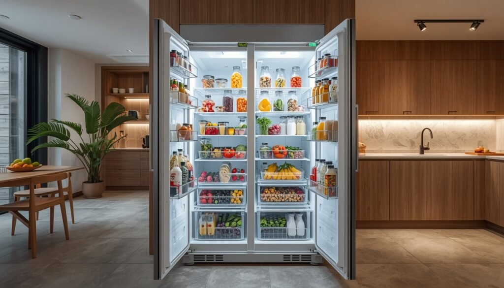 geladeira Frost Free organizada por dentro